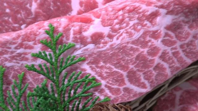 마블링이 있는 소고기 클로즈업