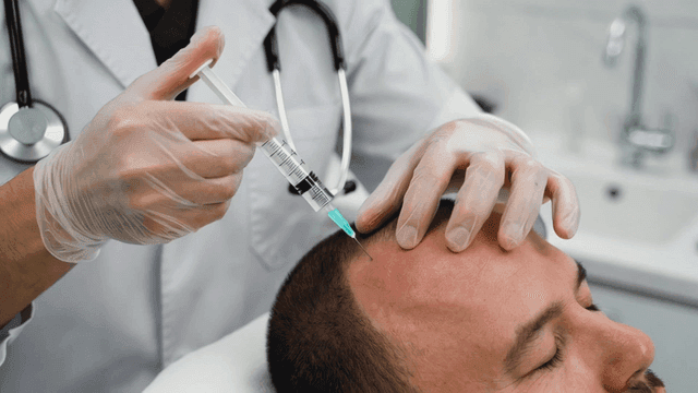 Doctor who injects into scalp with hair loss