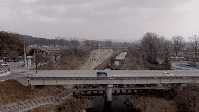 Bridge over river and nearby park