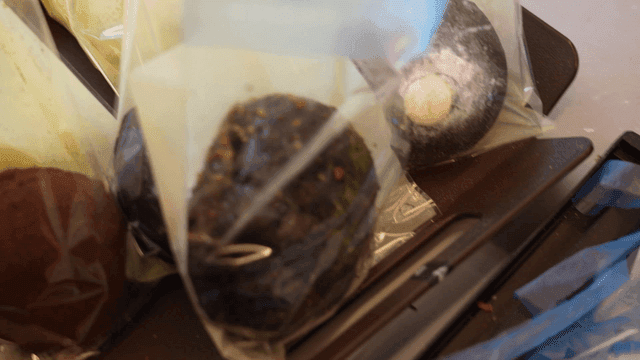 Assorted breads wrapped in plastic bags