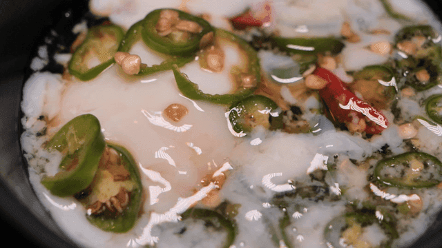 Soy sauce with chili peppers and eggs