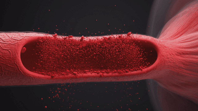 Red blood cells that burst while flowing through blood vessels