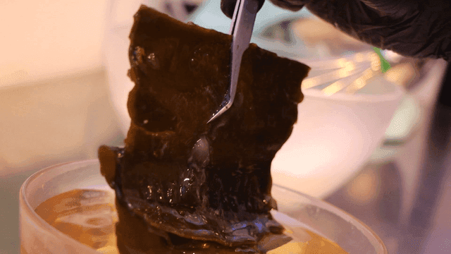 핀셋으로 다시마를 꺼내는 장면