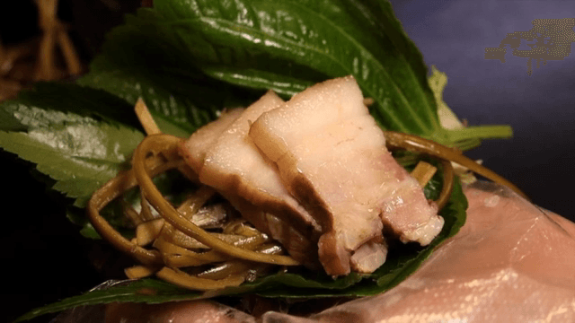 Korean ssam with vegetables and meat