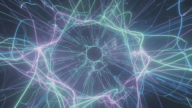 Colorful neon lines forming a vortex