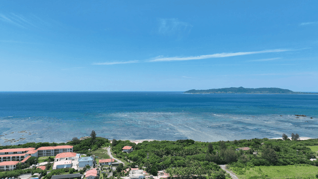 Clear blue sea and coastal scenery
