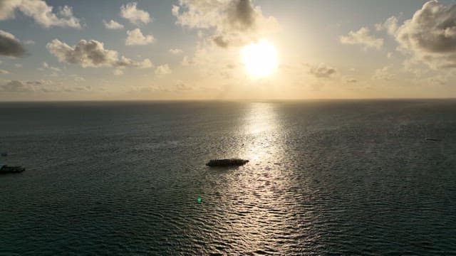 Serene sunset over a tranquil ocean