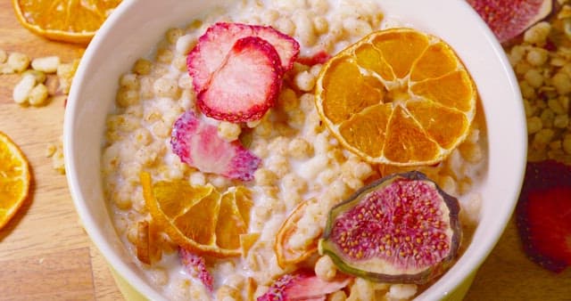 Healthy Breakfast Cereal with Colorful Fruits