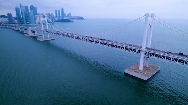 Majestic Suspension Bridge over the Sea of Busan