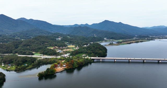 Scenic view of mountains and a river