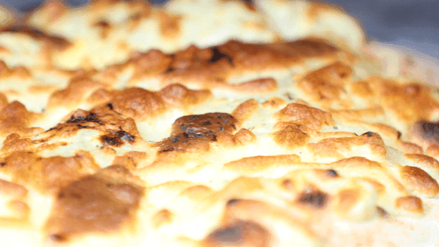 Freshly baked cheese pizza