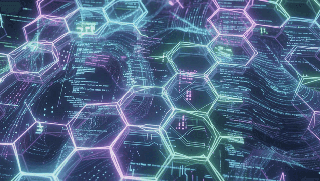 Digital hexagonal patterns with data streams