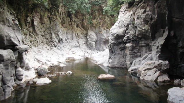 Pristine nature of a quiet and majestic rock valley