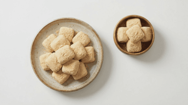 Traditional Injeolmi rice cake served on plate