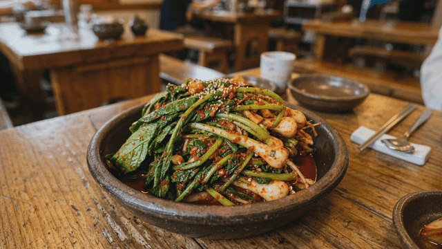 Bowl of fresh young radish kimchi
