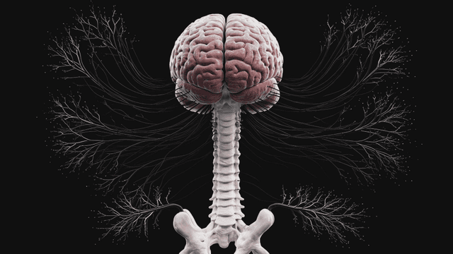 Detailed view of the human brain and spine