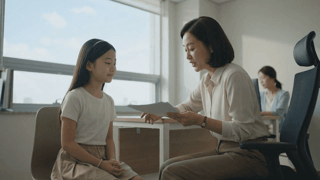 Counseling teacher and girl