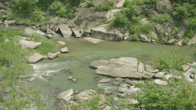 River flowing between rocks