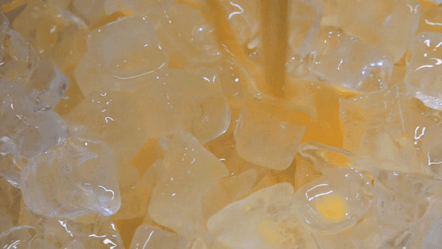 Pouring egg mixture over ice