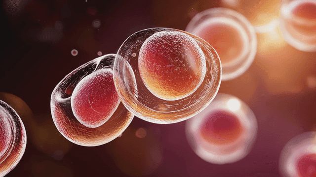 따뜻한 빛 아래 부딪히는 미세 세포