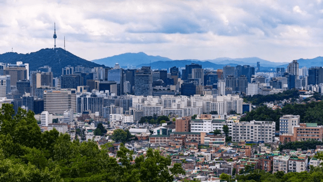 Beautiful cityscape with a view of the tower in the distance