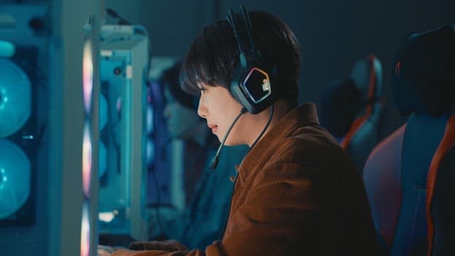 Young Adult Engrossed in Online Gaming