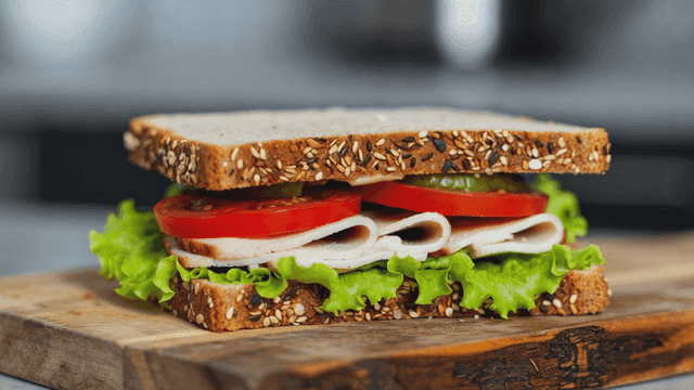 Fresh sandwich with lettuce and tomatoes