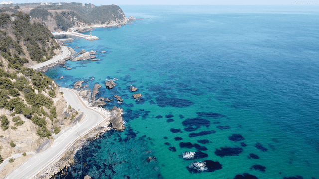 Coastal road and beautiful sea view