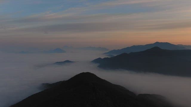 Misty Mountain Range at Dawn