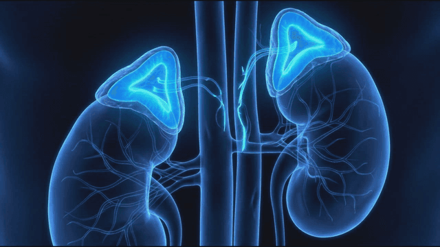 Shining illustration of human kidney