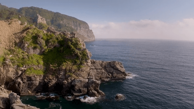 Rocky coastline with clear blue sea