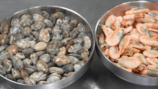 Variety of seafood in bowl