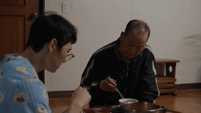 Two people having a meal together indoors