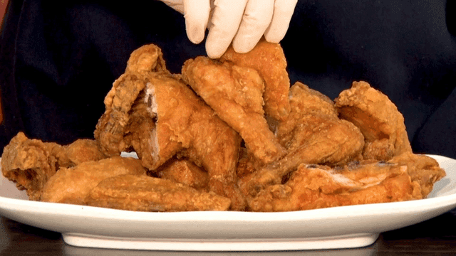 Plate full of crispy fried chicken