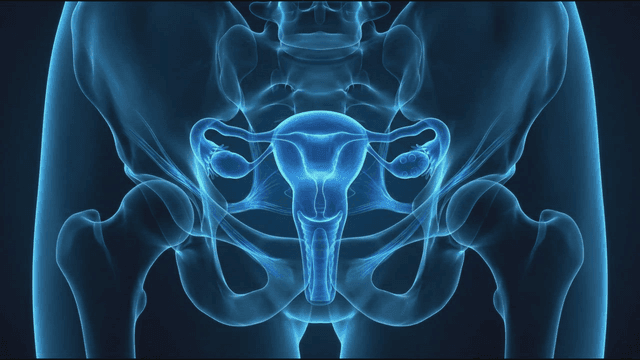 Illustration of female reproductive organs