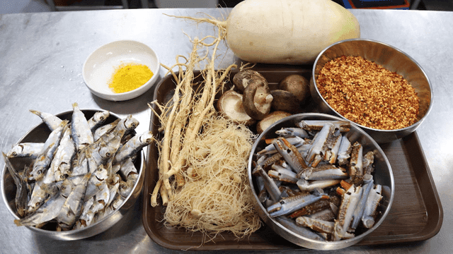 Variety of ingredients prepared on kitchen table