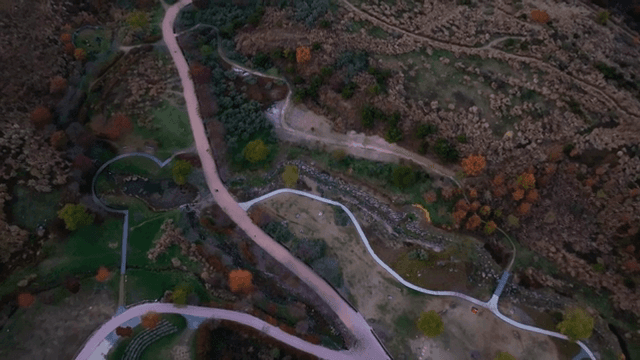 산악 지형의 항공 뷰