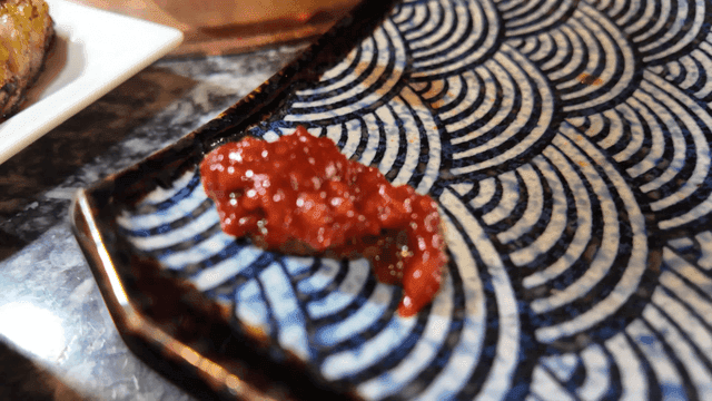 Ssamjang on decorative plate