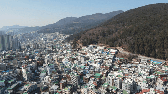 City view surrounded by hills