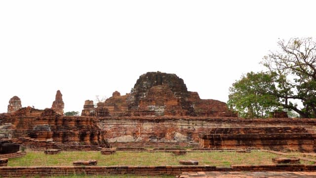 Serene ancient ruins at an old temple site during daytime