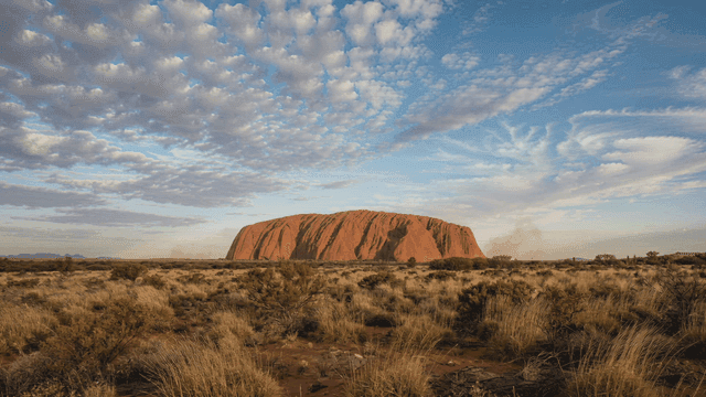 Vast desert landscape with large rocks