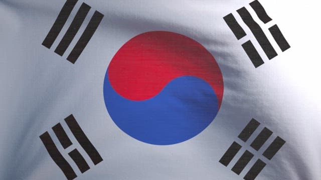 펄럭이는 대한민국 국기 태극기