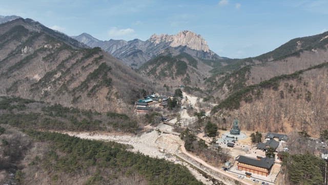 Magnificent Mountainous Landscape with Traditional Temple