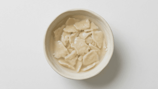 Bowl of white sujebi