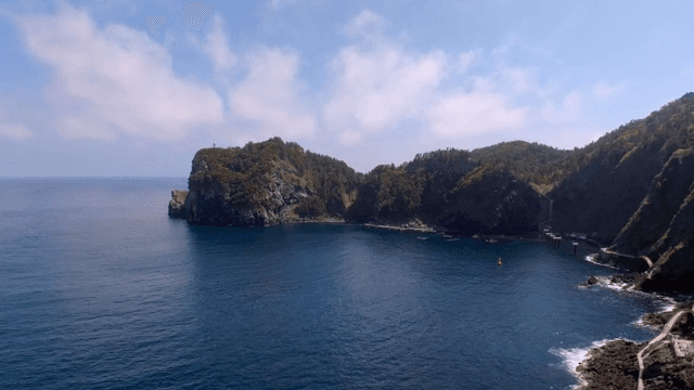 Scenic view of a coastal island