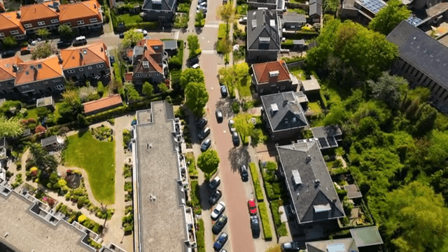 교외 주택가의 항공 뷰