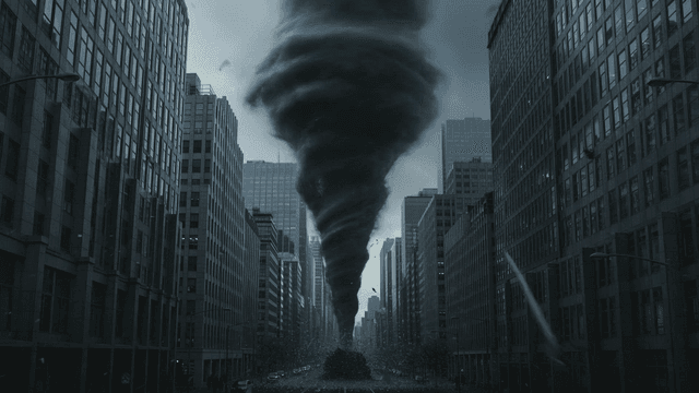 Tornadoes forming on city streets