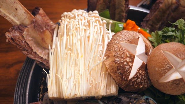 Fresh mushrooms and vegetables ready for cooking