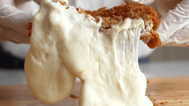 Cheese melting inside crispy cutlet