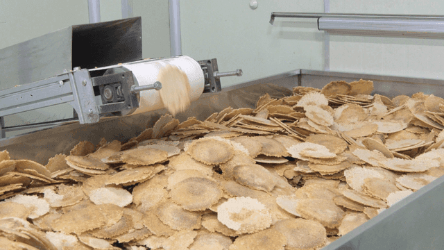 Conveyor belt with nurungji in factory